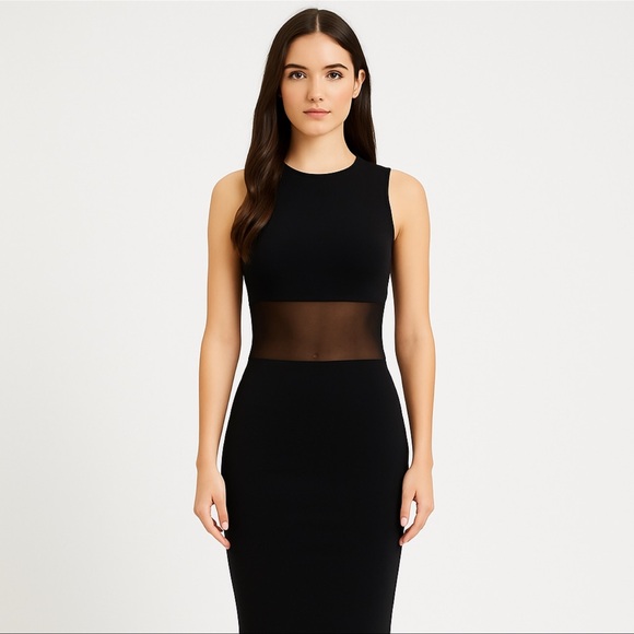 NWT Vintage Ralph Lauren “Night Moves” Black Mesh Dress — Size M - Picture 1 of 4
